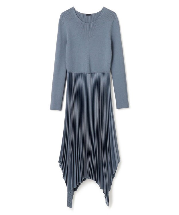 JOSEPH プリーテッドフランネル　ドレス Cloudy Blue