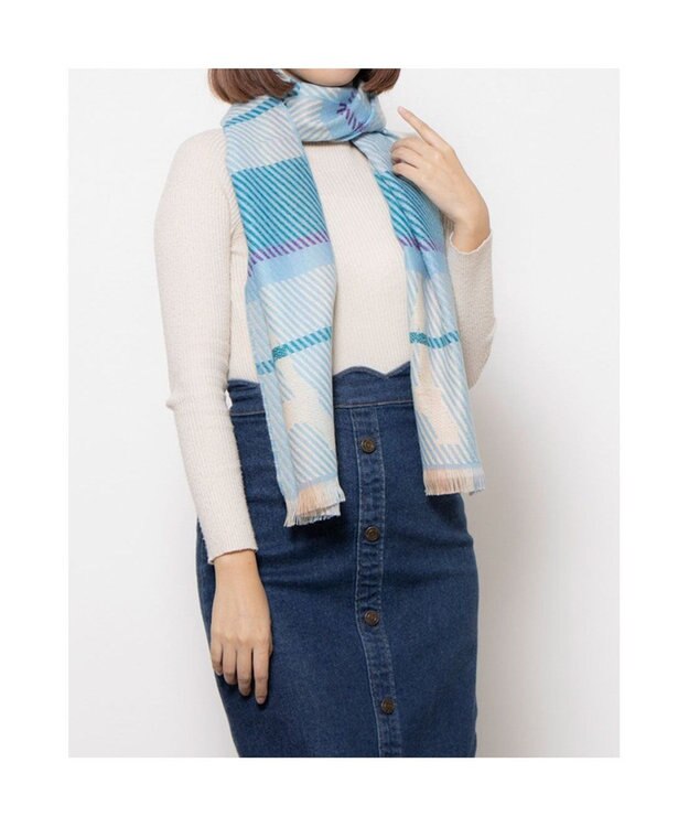 UNBILLION カシュネ cache nez / エッフェルチェックマフラー ライトブルー