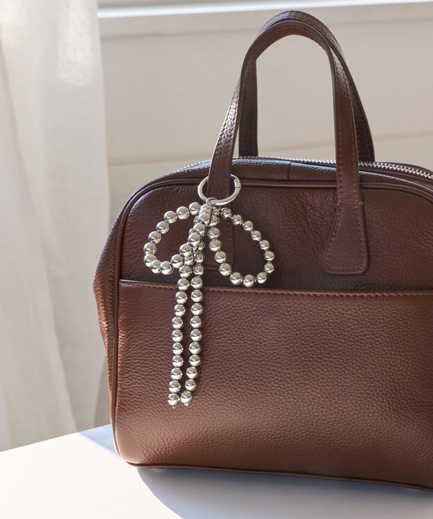 Phoebe シルバーボールリボンバッグチャーム