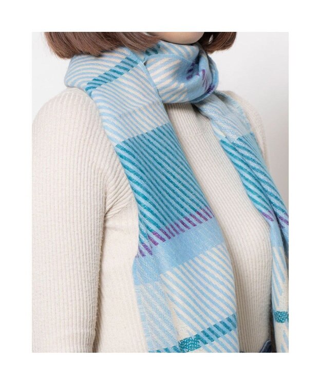 UNBILLION カシュネ cache nez / エッフェルチェックマフラー ライトブルー