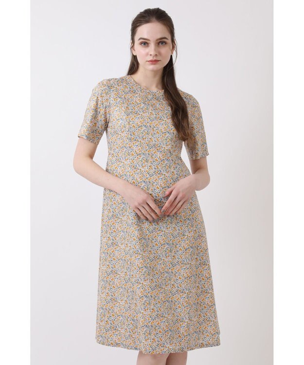 DAKS Liberty フィット&フレアーワンピース イエロー