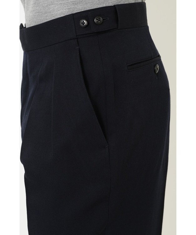 DAKS ツータックウールパンツ ネイビー