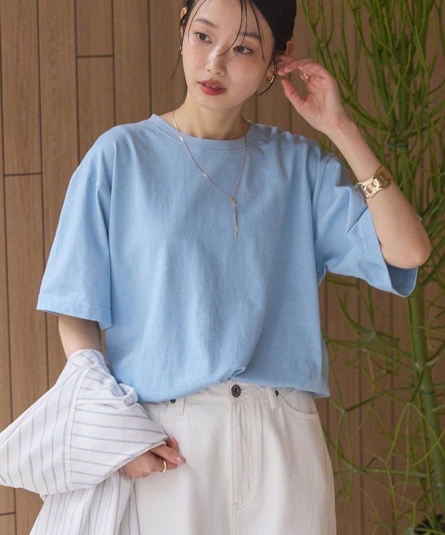 AMERICAN HOLIC ガーメントダイ加工無地Ｔシャツ Blue