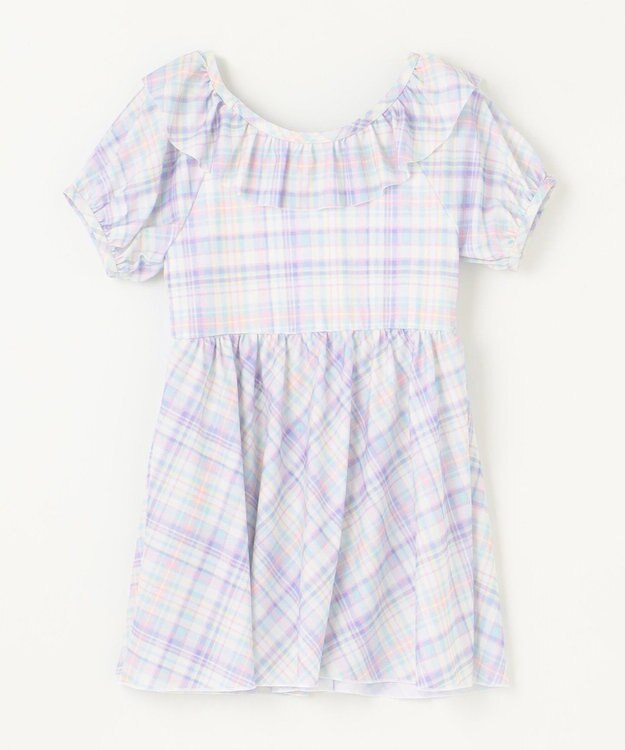 ANY KIDS チェック柄 セパレート 水着 ミント系チェック