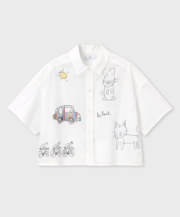 Paul Smith Drawn by Paul ドゥードゥル 半袖シャツ ホワイト
