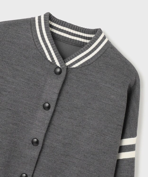 GRACE CONTINENTAL ニットスタジャン グレー