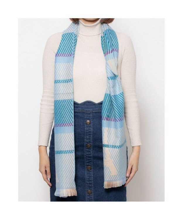 UNBILLION カシュネ cache nez / エッフェルチェックマフラー ライトブルー