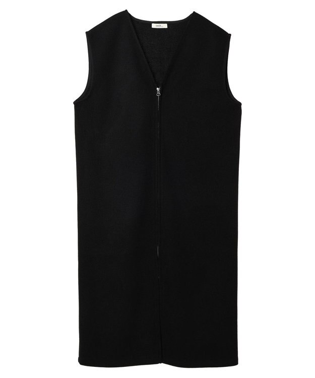 earth music&ecology 圧縮ニットＺＩＰジャンスカ Black