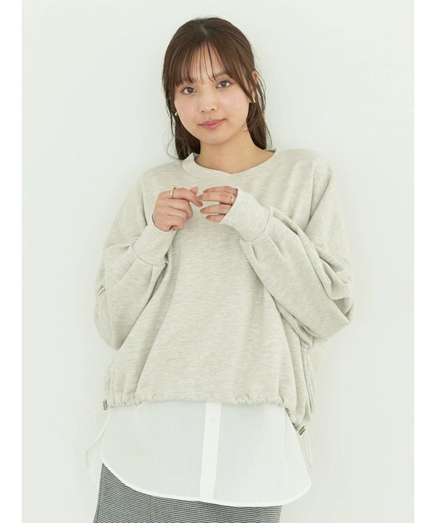 earth music&ecology 裏毛ドロストプルオーバー Oatmeal