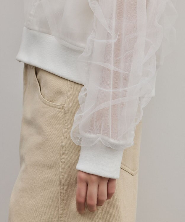GRACE CONTINENTAL チュールパーカー ホワイト
