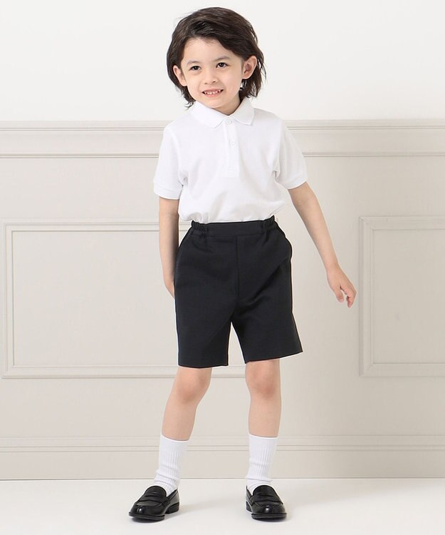 J.PRESS KIDS 【90-130cm】40／2鹿の子 ポロシャツ(半袖・刺繍なし） ホワイト系