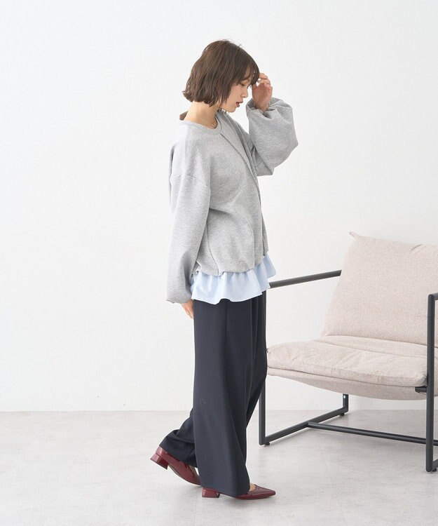 earth music&ecology フリルヘムドッキングプルオーバー Light Gray