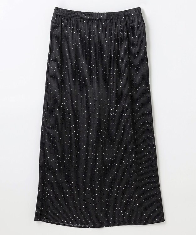 ANY L 【ウエストゴム】プリーツアイラインスカート ブラック