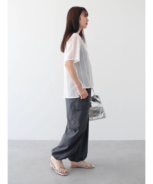 Green Parks レース開襟ブラウス Off White