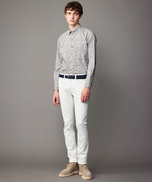 JOSEPH ABBOUD 【洗える】リバティプリント シャツ アイボリー系5