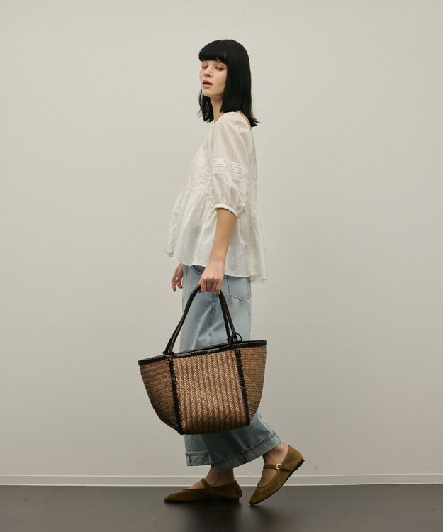 GRACE CONTINENTAL レースコンビピンタックブラウス ホワイト