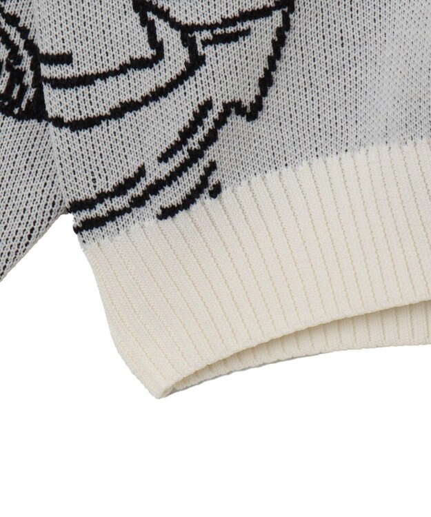 WEGO ベロアモールグラフィティカーディガン ホワイト