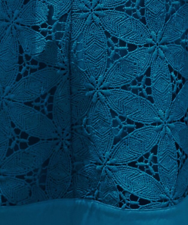 Tiaclasse L 【洗える】花柄レースマーメイドスカート ターコイズ