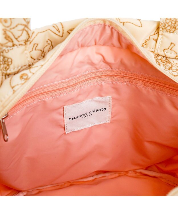 tsumori chisato CARRY 森のどうぶつ刺繍 トートバッグ ベージュ