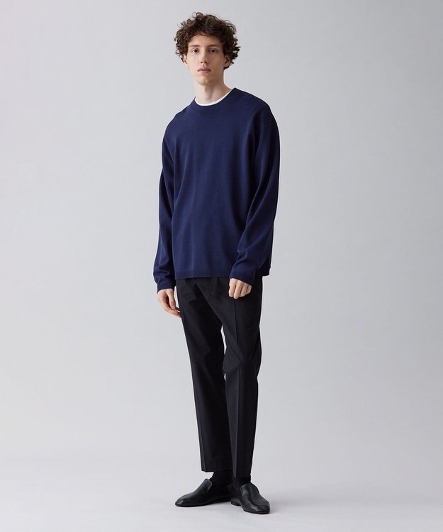 UNFILO MENS 【接触冷感】イージーケア ニットロングTEE [23年春夏商品] ネイビー