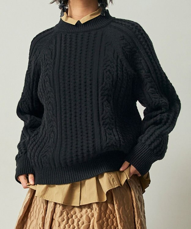 muuc カシミヤウールケーブル編みプルオーバー