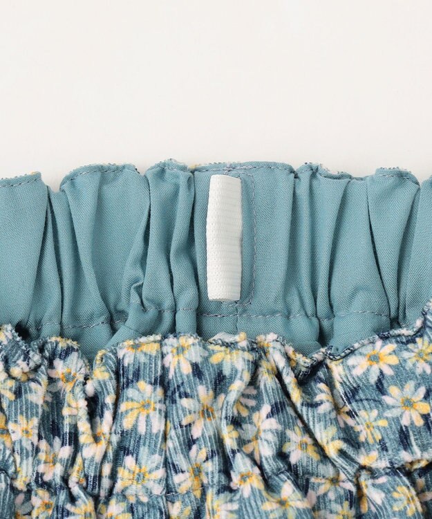 組曲 KIDS 【150-160㎝】モノトーンフラワーコーデュロイ キュロット ブルー系5