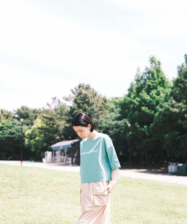 SHARE PARK LADIES 【UVカット・吸水速乾・ストレッチ・軽量 】ロゴショートTシャツ（S・Mサイズ） サックスブルー系