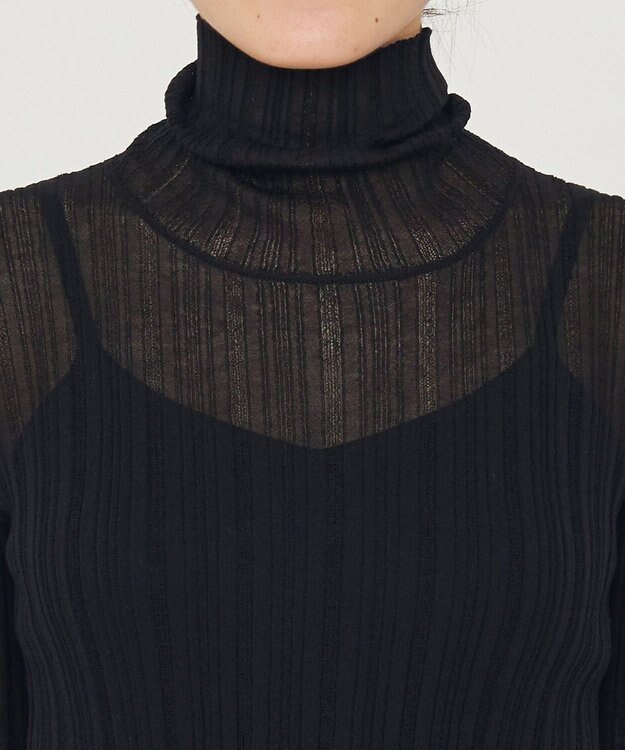 uncrave シアーニット タートルネック トップス（uncrave WHITE） ブラック