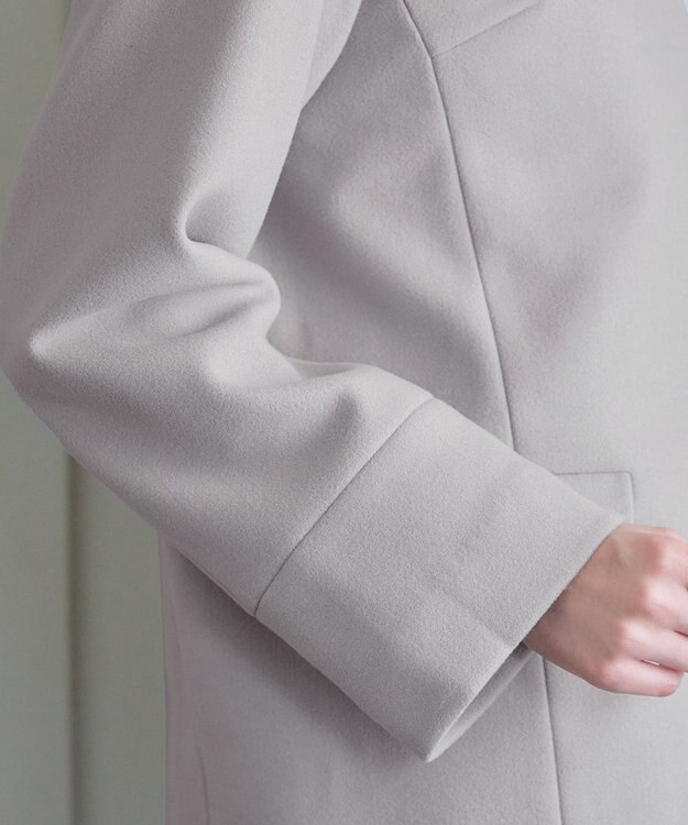 Tiaclasse 2WAYフード付きフェイクウールコート グレー