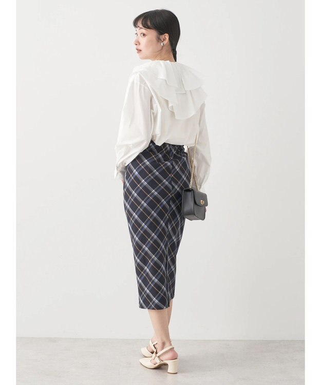 earth music&ecology ラッフルフリルチュニックブラウス Off White