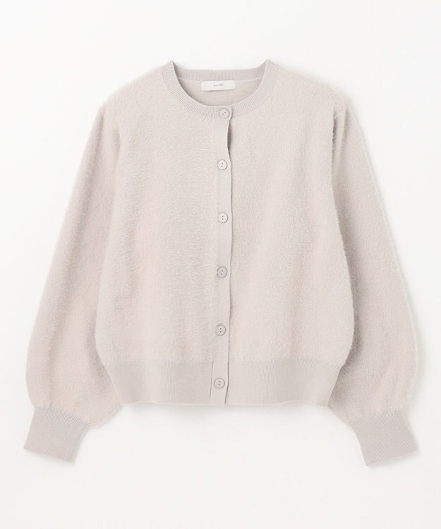 ANY L フェザーカーディガン×ニットスカートセットアップ ライトグレー