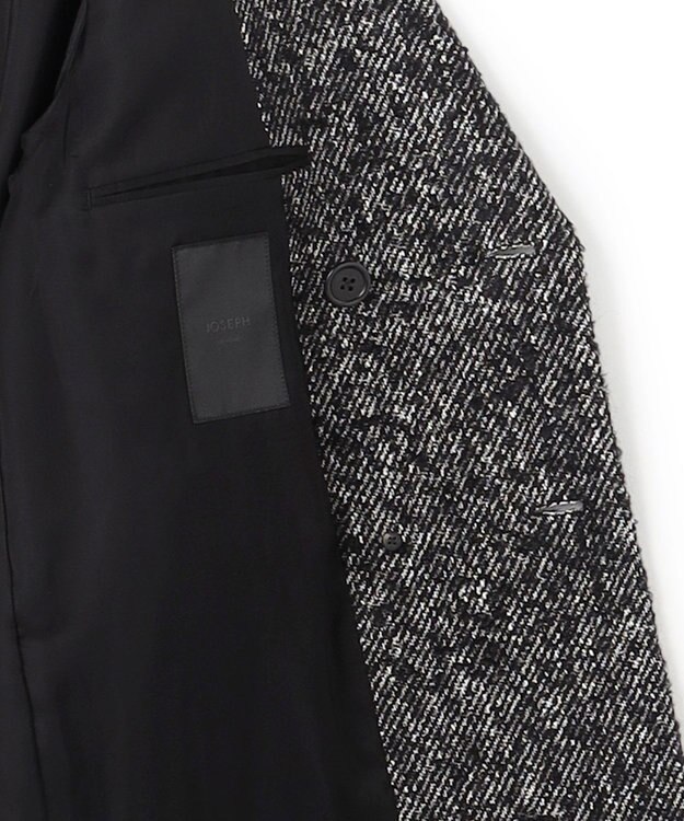 JOSEPH HOMME 【HIGH GRADE LINE】ファンシーループツイード　ダブルブレストコート ブラック系5