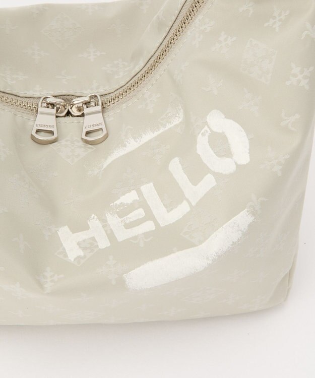 russet ステンシル風プリント ナイロン2WAYミニショルダーバッグ(SF-270) Ecru