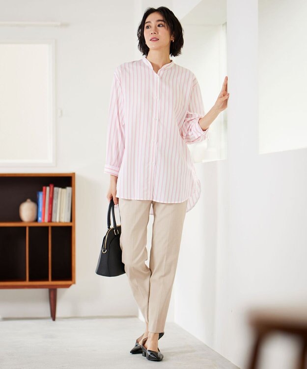 自由区 S 【接触冷感・UVカット・吸水速乾】シェルタリングオックステーパード パンツ シャンブレーベージュ