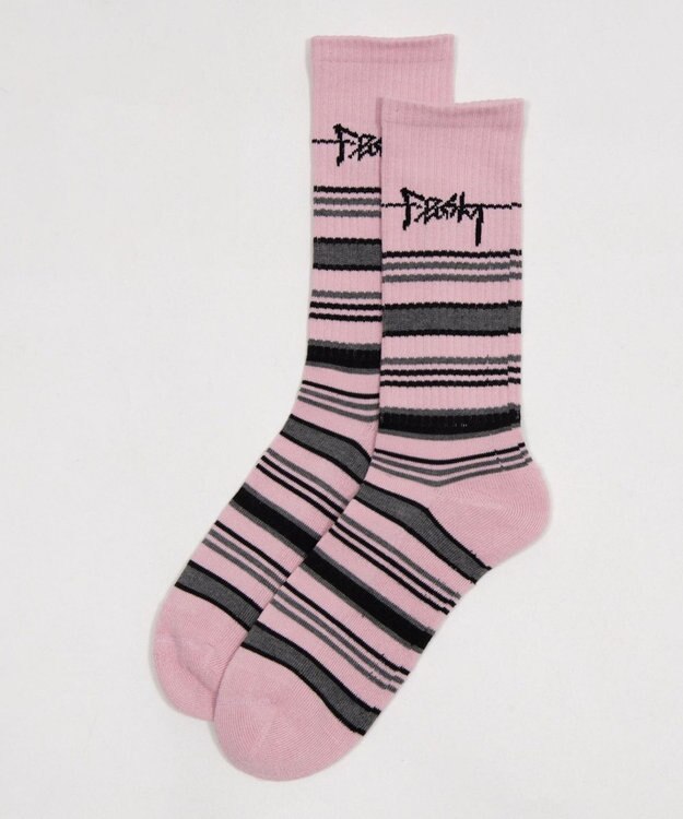 WEGO マルチボーダーソックス（R）　 ピンク