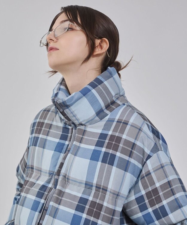 WEGO 【ユニセックス着用ITEM/MLサイズ展開】チェックパファーブルゾン ブルーチェック1
