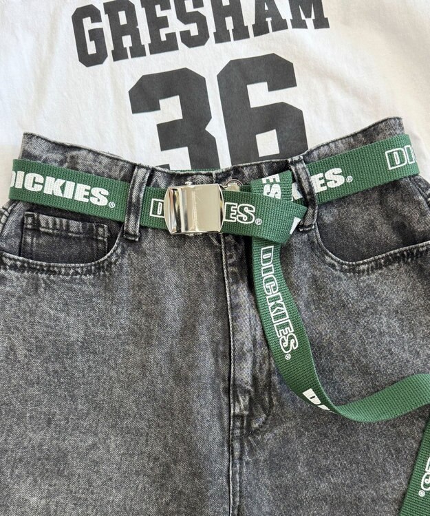 WEGO 【ユニセックス着用ITEM】Dickies　ロゴプリントベルト グリーン