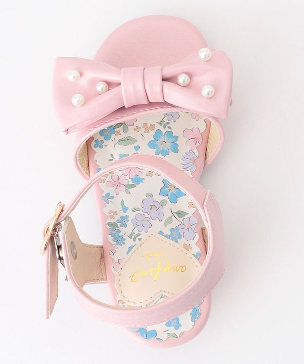 ANY KIDS リボン ヒールサンダル ピンク