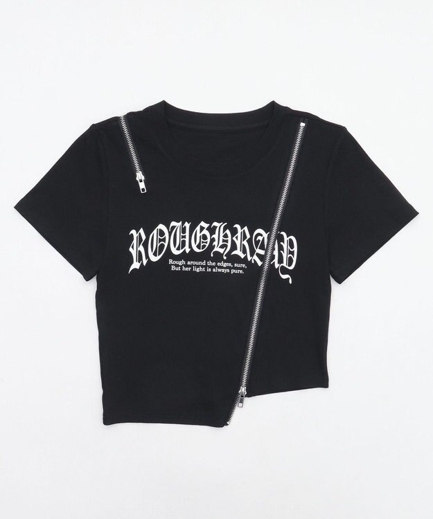 WEGO ZIPデザイングラフィックちびT ブラック