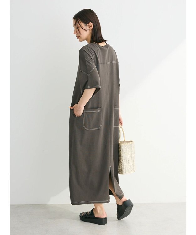 Green Parks ・ＳＵＧＡＲ　ＳＰＯＯＮ【ＣＯＯＬ】ステッチＴＥＥワンピ Charcoal Gray