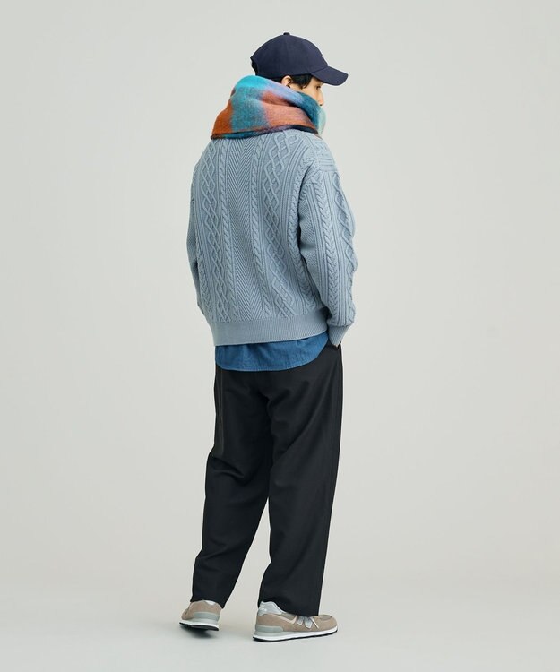 J.PRESS YORK STREET 【UNISEX】アランケーブル クルーニット サックスブルー系