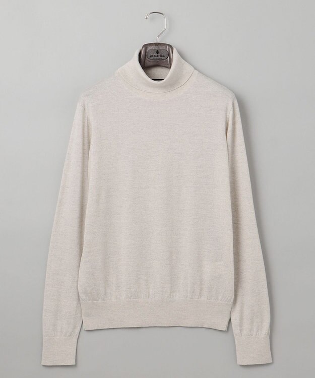 GOTAIRIKU 新色追加【洗える/チクチクしにくい/ピリングしにくい】イタリア糸 ハイゲージ タートルネックニット_WOOL100％ アイボリー系