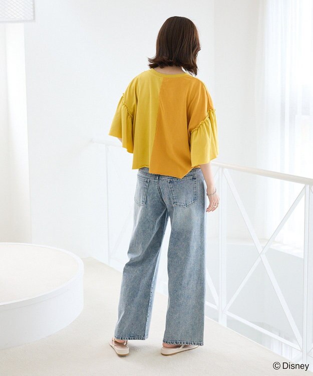 Green Parks スティッチ／リメイク風ドッキングＴシャツ Yellow