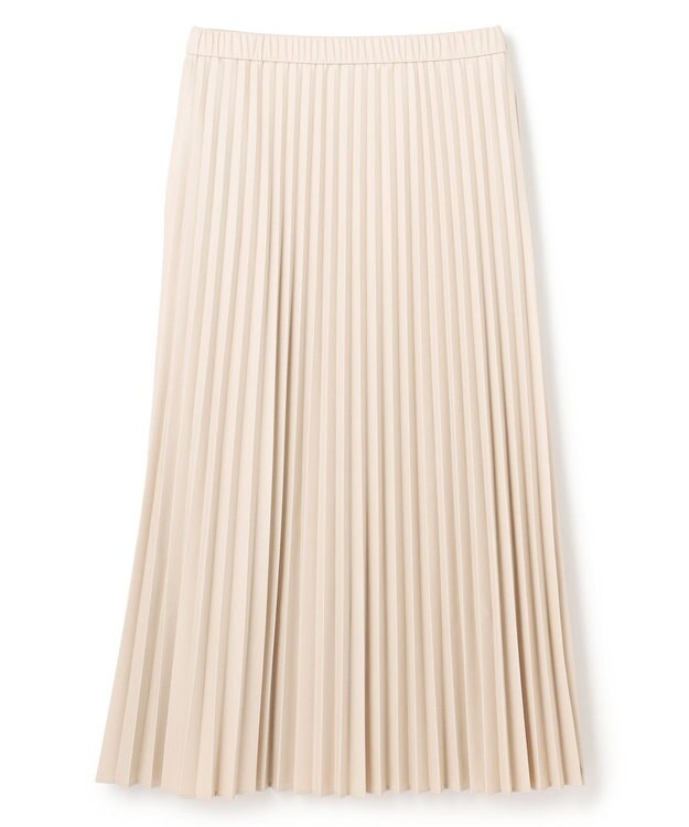 UNFILO 【野呂佳代さん着用】フェイクレザー プリーツスカート グレージュ