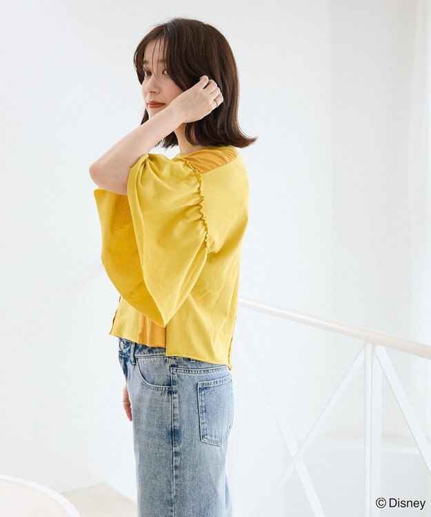 Green Parks スティッチ／リメイク風ドッキングＴシャツ Yellow