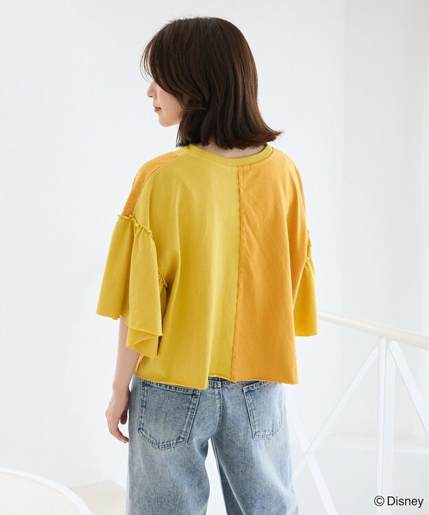 Green Parks スティッチ／リメイク風ドッキングＴシャツ Yellow