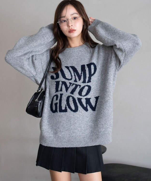 WEGO 【2025年秋冬新作】フラッフィーグラフィックニットBIGプルオーバー 柄2