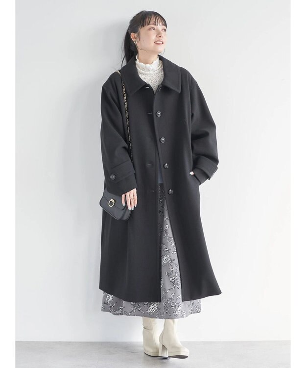 earth music&ecology ステンカラーコート（無地） Black