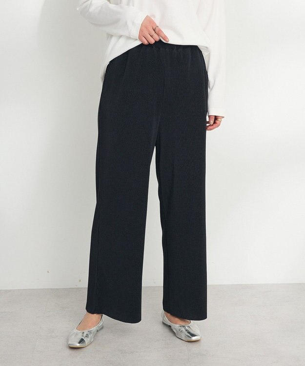 CRAFT STANDARD BOUTIQUE セルフカットイージープリーツパンツ Black