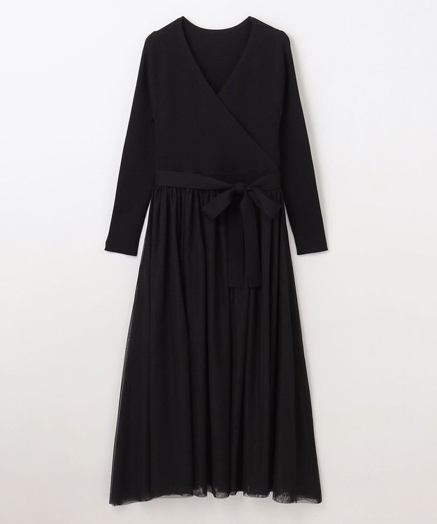 GRACE CONTINENTAL チュールコンビニットワンピース ブラック